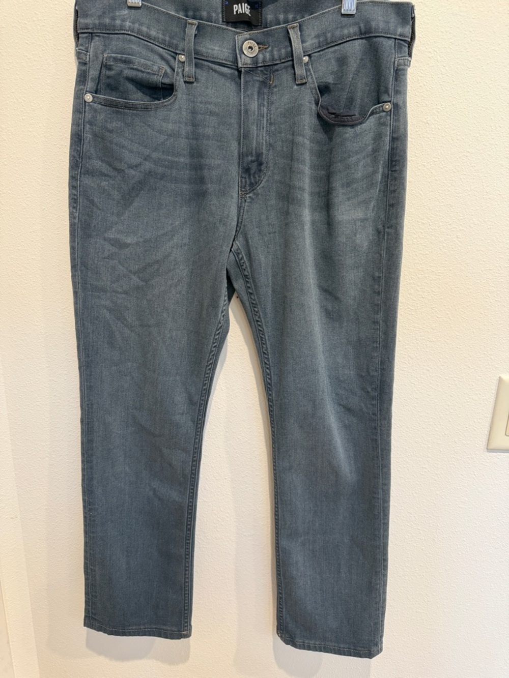 PAIGE Men’s Slate Gray federal Slim Straight Jeans